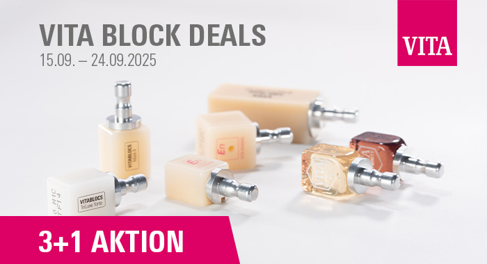 VITA BLOCK DEALS 15.09.-24.09.2025 / 3+1 auf alle VITA CAD/CAM Blöcke